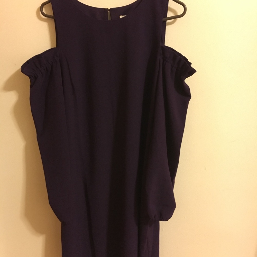 Eliza J Purple Cold-Shoulder Mini Dress - Picture 2 of 4